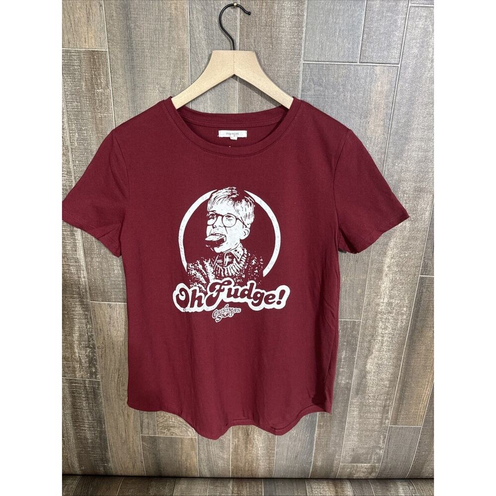 Maurices T-Shirt A Christmas Story Red Movie Ralphie 80s OH FUDGE‎ Women’s Small
